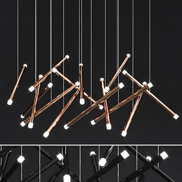 Sleek & Stylish LED Chandelier 3D model image 1 