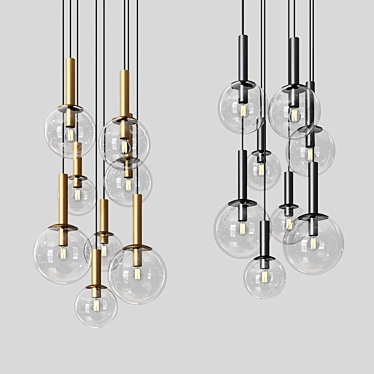 Sonneman Bubbles 8 Light Pendant: Modern and Chic 3D model image 1 