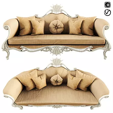 Classic Atlas Sofa: Timeless Elegance for Your Home 3D model image 1 