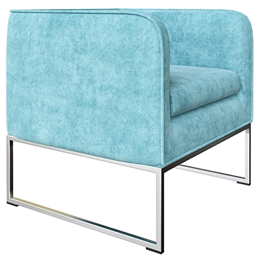 Cozy Elegance Mell Fabric Armchair 3D model image 1 
