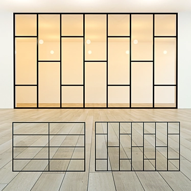 Customizable Glass Partition: Modern Loft Design 3D model image 1 