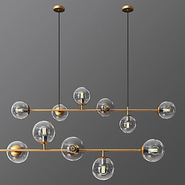 Sia Chandelier: Sleek & Stylish Loft Lighting 3D model image 1 