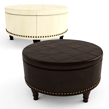 Elegant Ellen Storage Ottoman: Stylish, Spacious & Functional 3D model image 1 