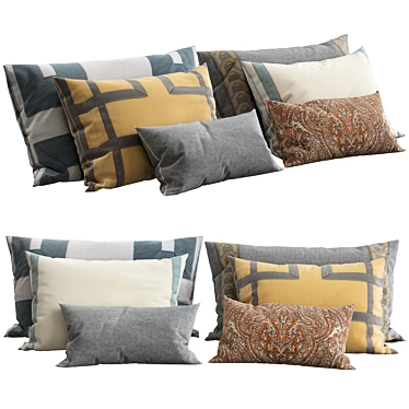 Elegant Home Decor Pillows 3D model image 1 