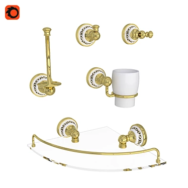 Bogema Gold Bathroom Accessories - Luxurious and Stylish 3D model image 1 