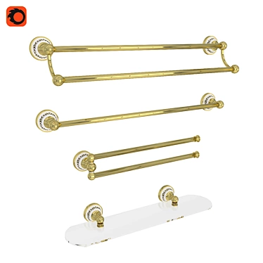 Luxury Gold Bathroom Accessories: Fixsen Bogema 3D model image 1 