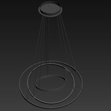 Contemporary Black Acrylic Ring Pendant 3D model image 1 
