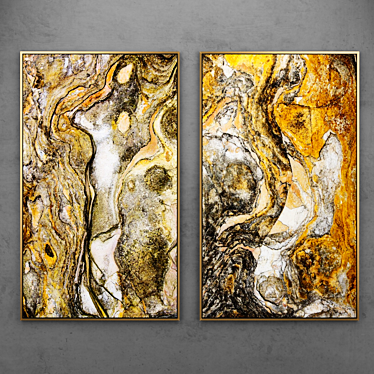 Golden Abstract Paintings | Set of 20 3D model image 1 