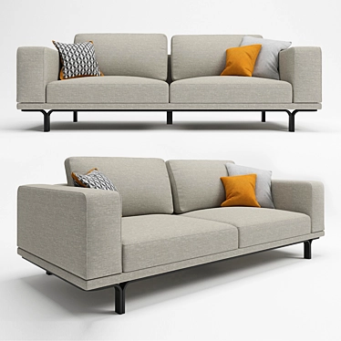 Sleek Nocelle Sofa: Sophisticated Comfort 3D model image 1 