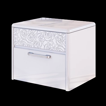 Ameli Glossy White Bedside Table 3D model image 1 