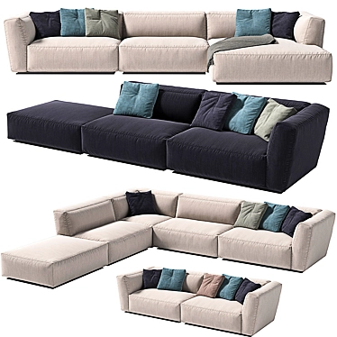 Modular Versatility with Elliot Verzelloni Sofa 3D model image 1 