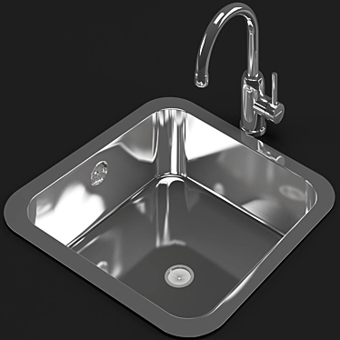 Compact Universal Kitchen Sink - TurboSmoot Level-1 3D model image 1 