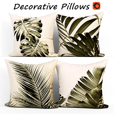 Monstera Decorative Pillow Set 3D model image 1 