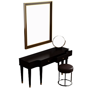 Elegant Mirror Vanity Table 3D model image 1 