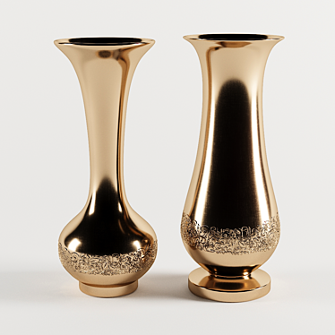 Golden Bliss Vases Set 3D model image 1 