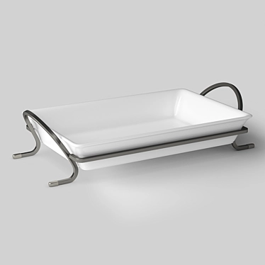 Cambridge Graphite Baking Dish: Sleek & Functional 3D model image 1 