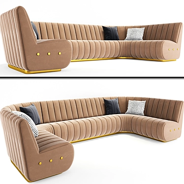 Sophia Extended Sofa + Pillow 3D model image 1 