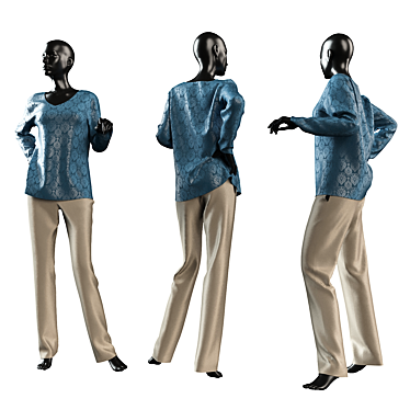 Sleek Female Mannequin - High Poly 3D model image 1 