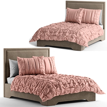 Sleek Design Bed Set 3D model image 1 