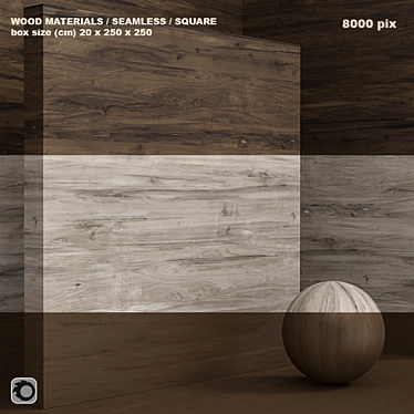 Seamless Wood Veneer Box Set 3D model image 1 