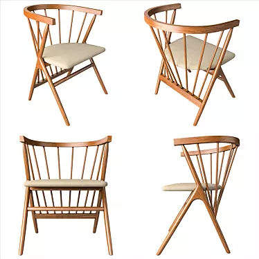 Vintage Windsor Chair - Classic Design 3D model image 1 