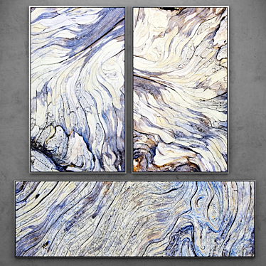 Abstract Silver Paintings | Modern, Minimalist Décor 3D model image 1 