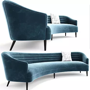 Sleek Long Curve Sofa: 3dsmax 2011 & Obj Formats 3D model image 1 