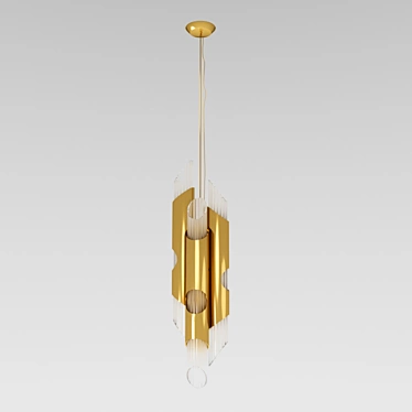 Modern Gold Metal Pendant Light 3D model image 1 