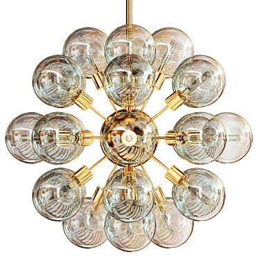 Midcentury Glass Globes Chandeliers 3D model image 1 