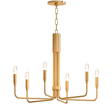 Vintage Charm: Brigitte Aged Brass Pendant 3D model image 1 