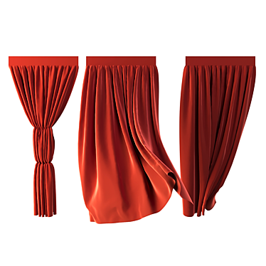 Elegant Complete Curtain Set 3D model image 1 