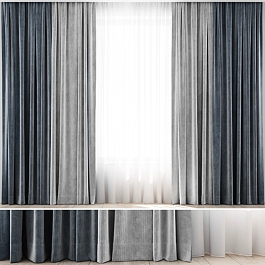 Elegant Curtain Set 3D model image 1 