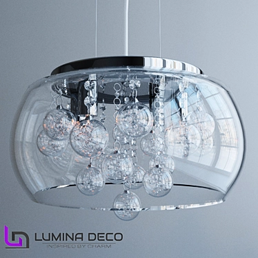 Edgy Elegance: Lumina Deco Fabina Pendant Lamp 3D model image 1 