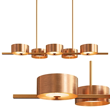 Elegant Linear Chandelier: 184cm Length 3D model image 1 