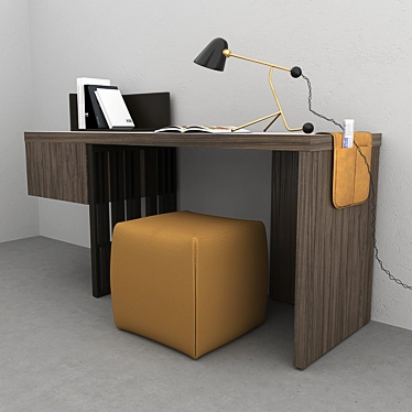 Scriba Writing Desk & Beghina Table Lamp 3D model image 1 
