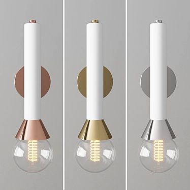 Elegant White Wall Sconce: Mitzi Via 3D model image 1 