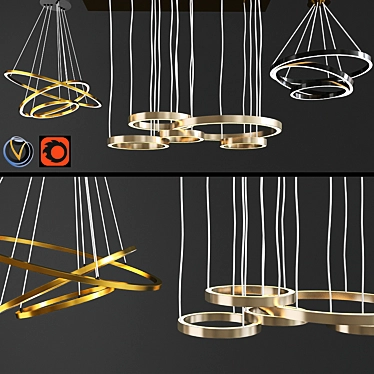 Modern LED Ceiling Light Set 3D model image 1 