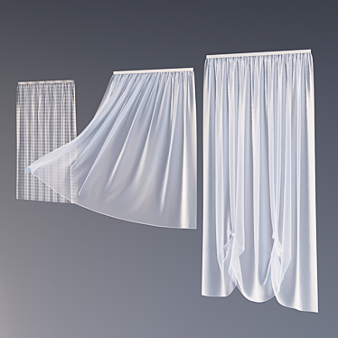 Triple Curtain Set - Variety 3D model image 1 