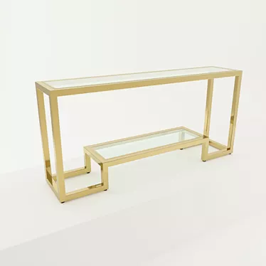 Stylish Glass Shelf Console 3D model image 1 