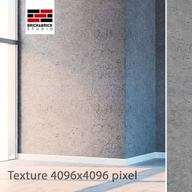 Seamless High-Detail Plaster: Displacement & Normal Maps- Vray 3D model image 1 