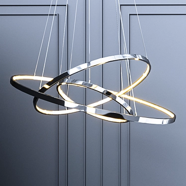 Sleek Metal Hoop Pendant Light 3D model image 1 