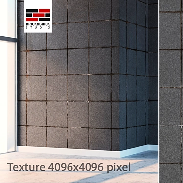 Seamless High-Detail Gray Tile 3D model image 1 