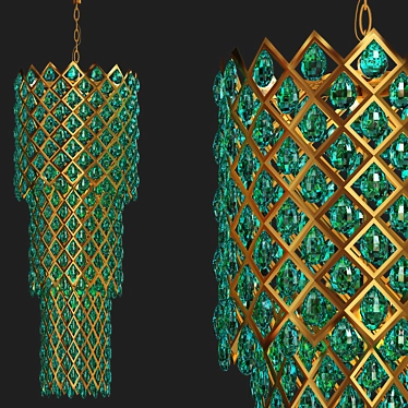 Elegant Murano Glass Pendant 3D model image 1 
