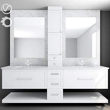 Modern Bathroom Furniture Set 3D model image 1 