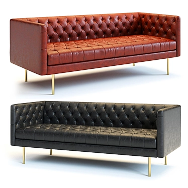 West Elm Modern Chesterfield Sofa: Stylish and Functional 3D model image 1 