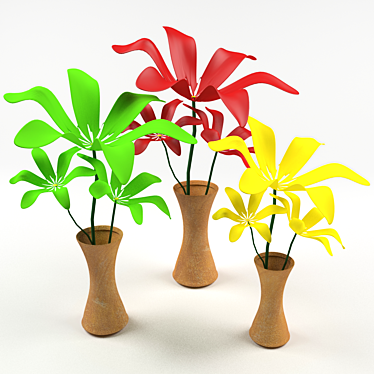 Blooming Delights: Stylish Flower Pots 3D model image 1 