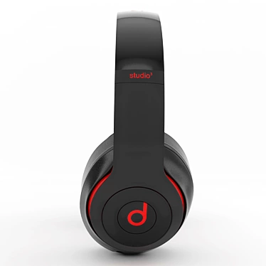 Sleek Beats Studio 3 Red 3D model image 1 