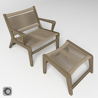 Elevate Your Comfort: Basso Chair with Footrest 3D model image 1 