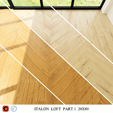 Italon Loft Part 1: Stylish Wood-Look 20x160 Ceramic Tiles 3D model image 1 