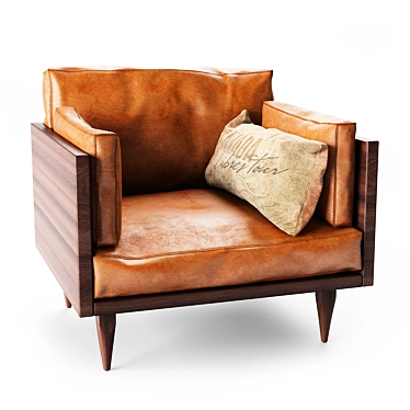 Sophisticated Sherwood Wood Frame Chair 3D model image 1 